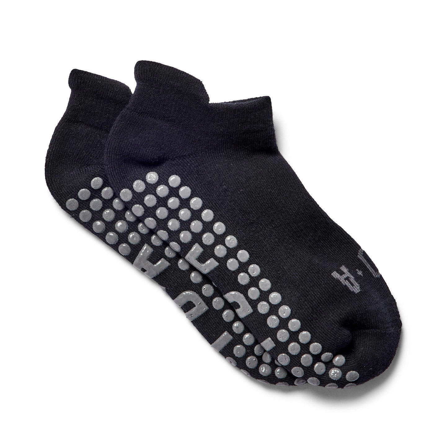 Black ankle grip sock for yoga