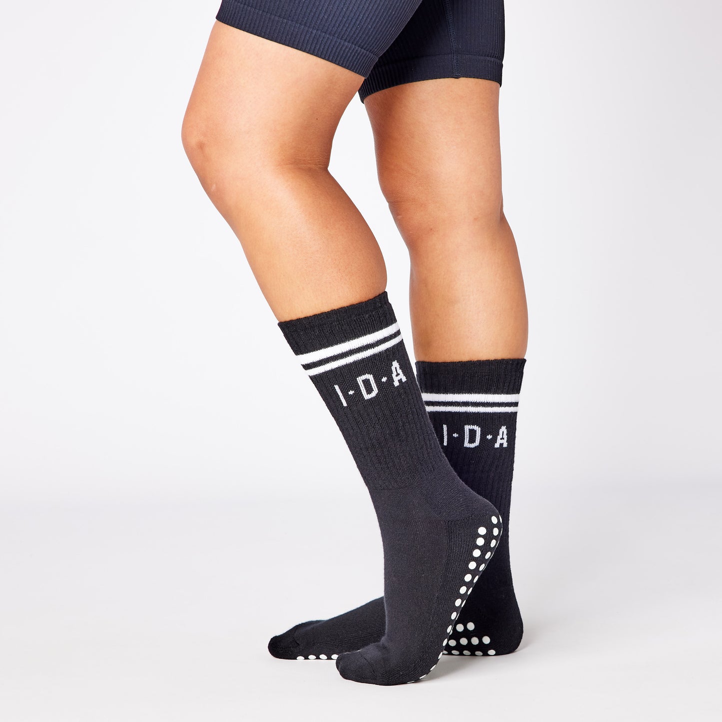 Black grip sock with non slip sole