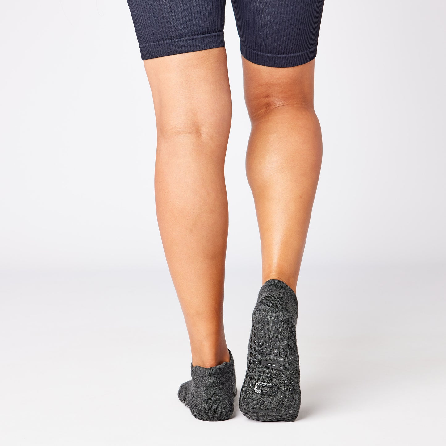 Charcoal pilates grip socks