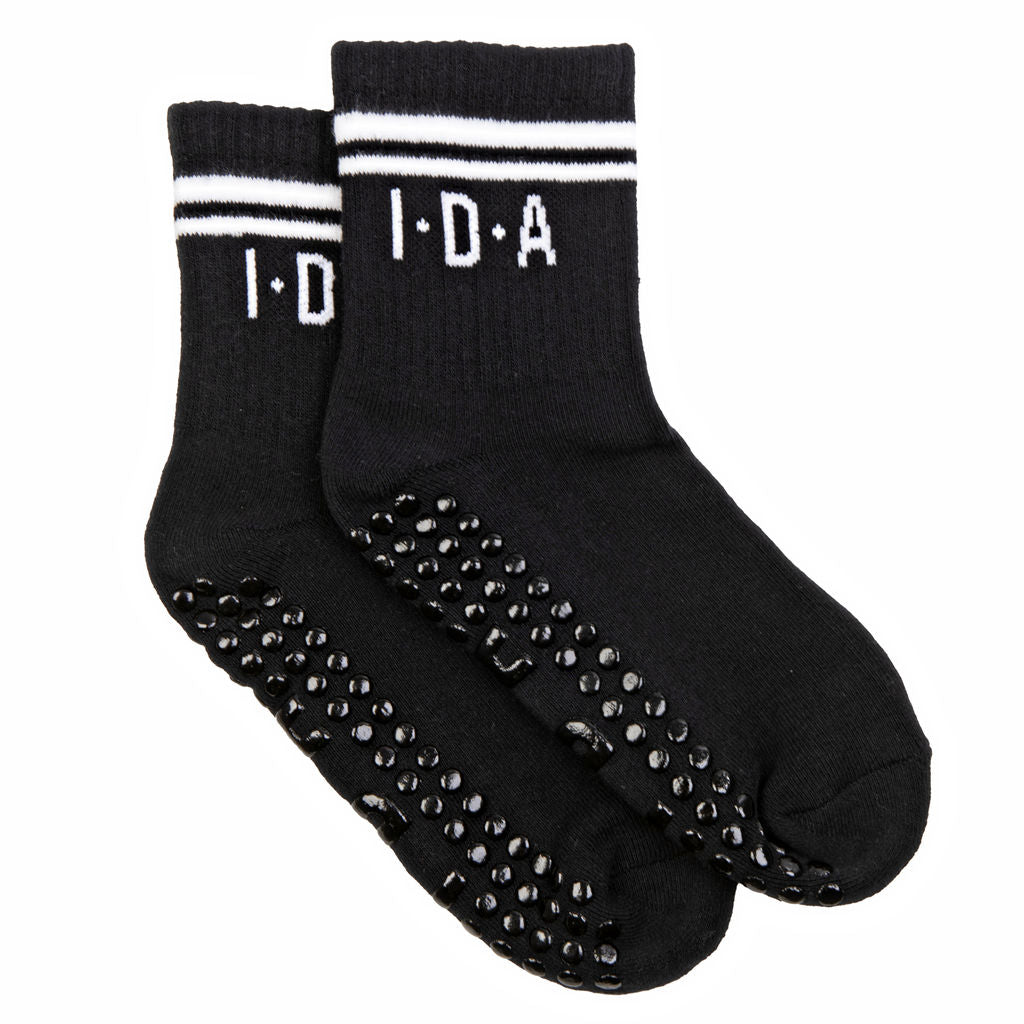 Crew Black Grip Sock