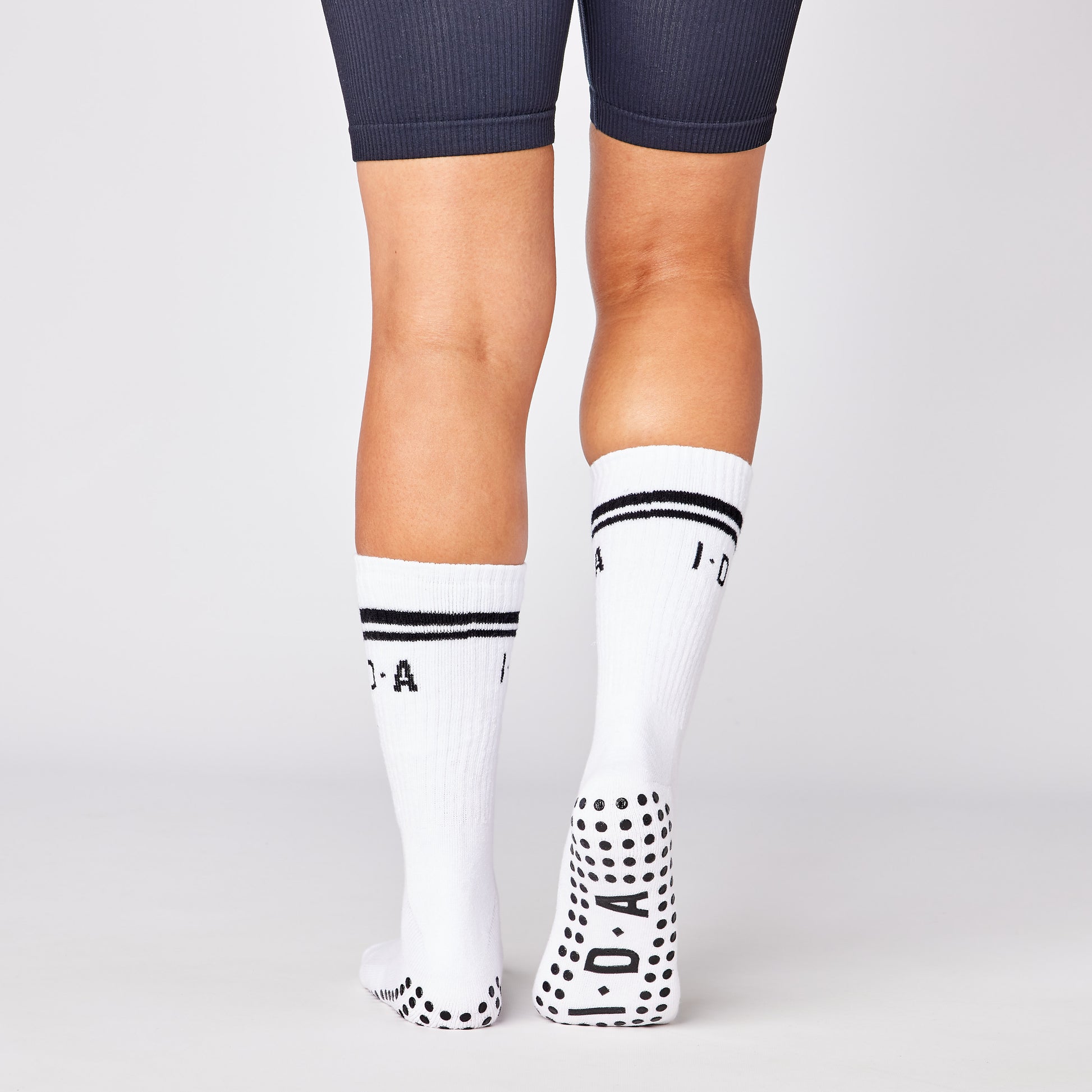 retro long white grip sock 