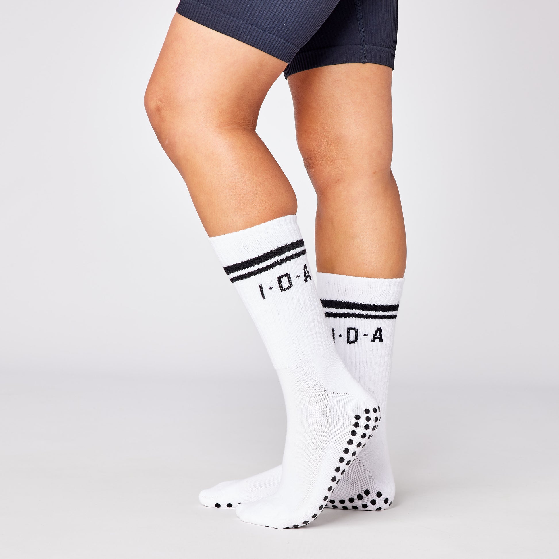 White long grip sock for pilates