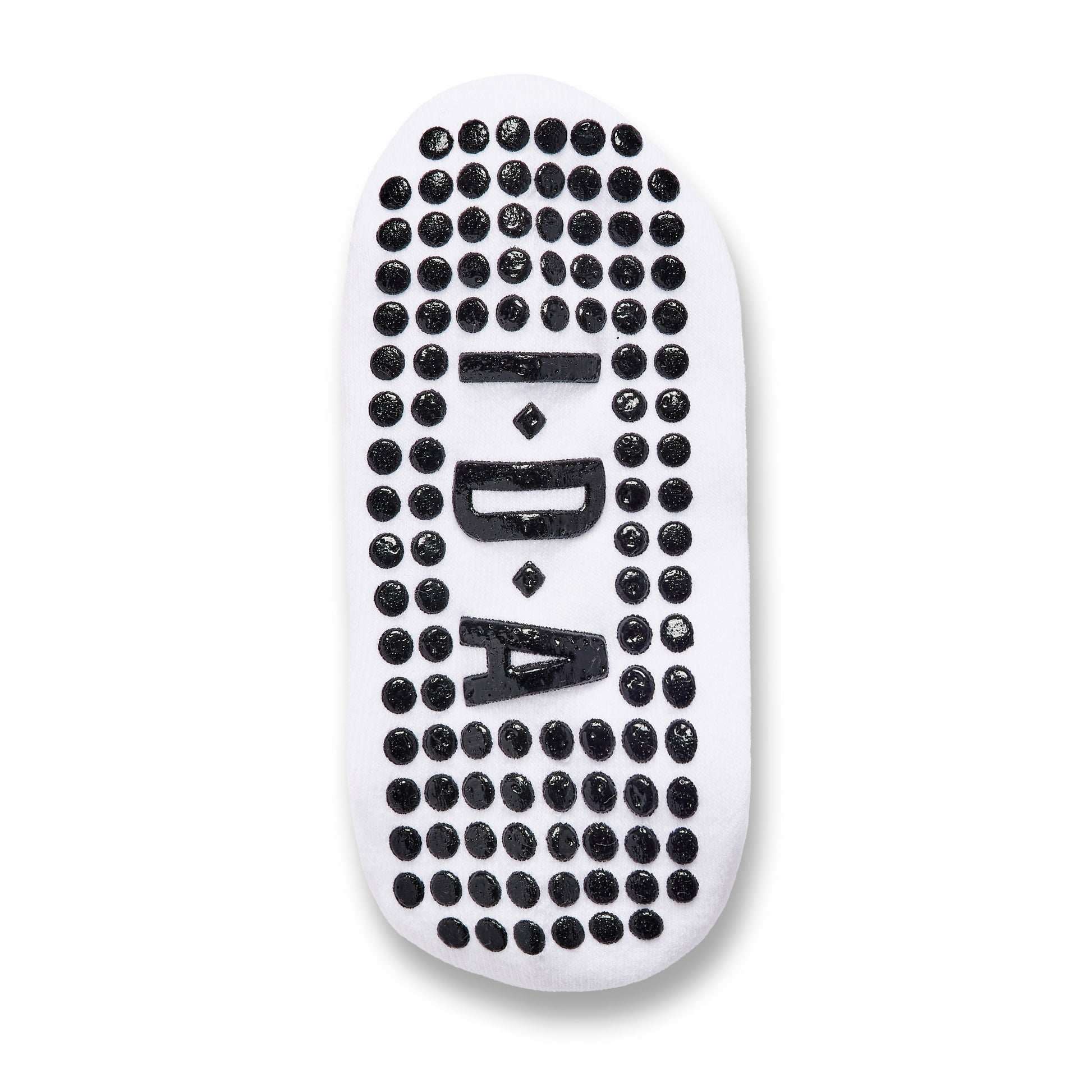 white grip sock with black non-slip sole