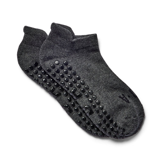 Charcoal pilates grip socks
